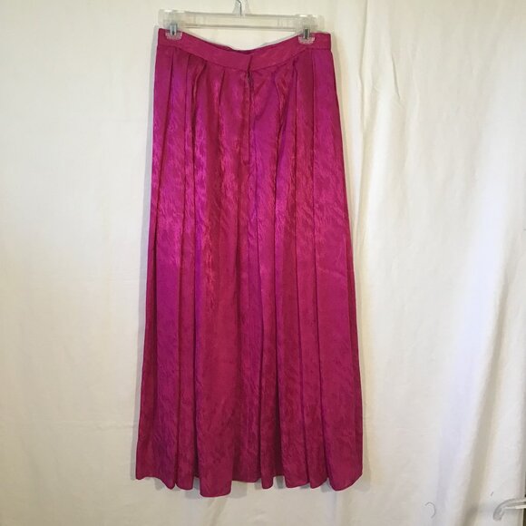 Hot Pink Pleated A-Line Maxi Skirt Size S - Picture 8 of 8